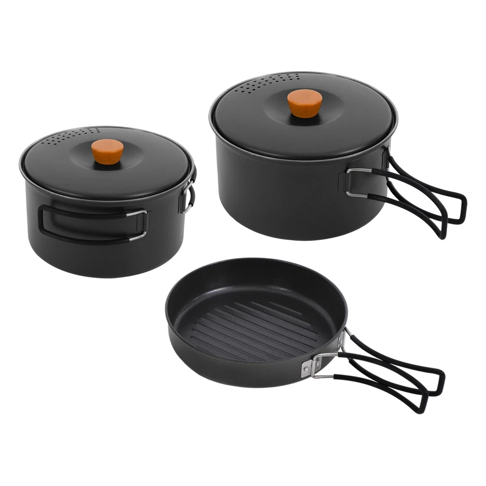 Camping Cookware Set Camping Survival Stove Pot Pan Portable Outdoor Cooking Set - Image 3 of 4