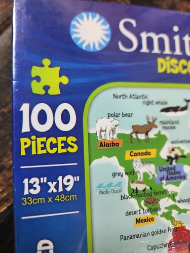 Smithsonian Endangered Species Discovery Puzzle New Sealed 100 Piece Kid Present - Picture 3 of 7