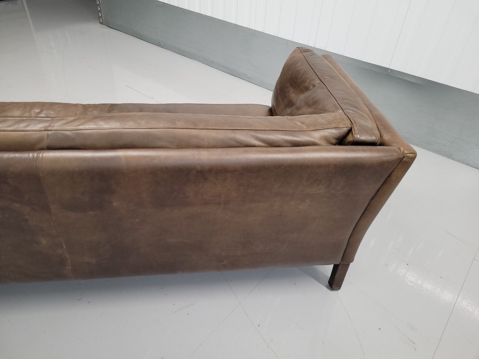 JOHN LEWIS 'GROUCHO' BROWN LEATHER 200CM SOFA HALO eBay