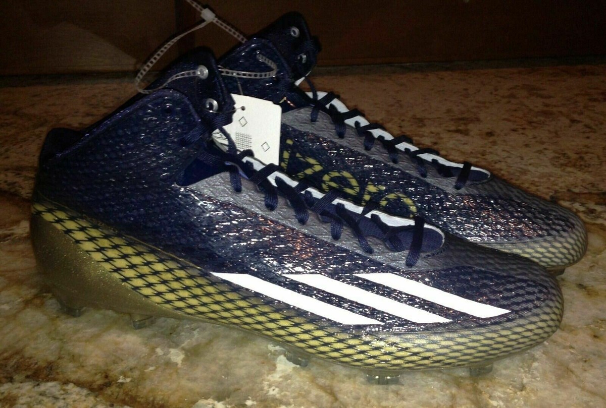ADIDAS Adizero 5 Star 3.0 Mid Navy Blue Gold Molded Football