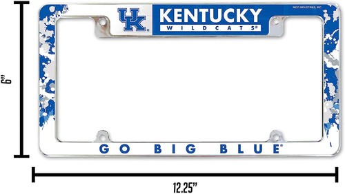 Kentucky Wildcats NCAA Chrome Metal License Plate Frame with Full Frame Design - Picture 2 of 5