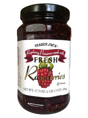 Trader Joes Fresh Raspberry Preserves Jam Jelly Jar Best By 3/12/25 Raspberries