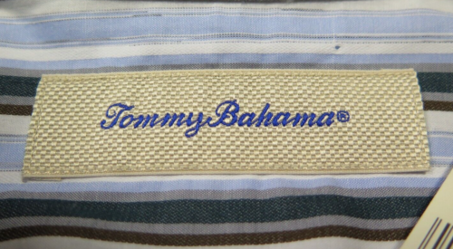 Tommy Bahama Rail Time Men Long Sleeve Cabo Blue Striped Casual Shirt XL NWT NEW - Picture 7 of 16