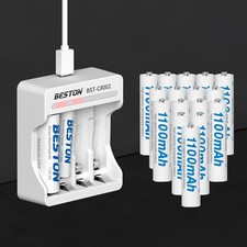 40 /4PCS Ni-MH AAA Size 1.2V Cell Rechargeable Batteries 1100MAH Lot Charger