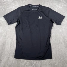 Under Armour HeatGear Compression Shirt Mens Large Black Short Sleeve Athletic