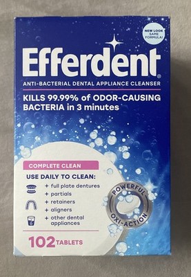 Efferdent Complete Clean Anti-Bacterial Daily Denture Cleanser Tablets 102 Ct