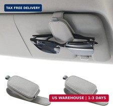 Sunglass Holder for Car, Magnetic Leather Sunglasses Holder and Ticket Car Clip