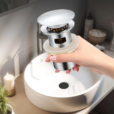 2 PZ Piletta Click Clack Lavabo/Bidet Ottone Cromato Universale 1”1/4