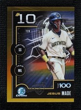 2025 Bowman Scouts Top 100 Chrome Gold Refractor 41/50 Jesus Made #BTP-10 1e8e