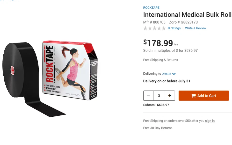 RockTape Международный Медицинский Стандарт Оптовый Ролл - Изображение 2 из 2