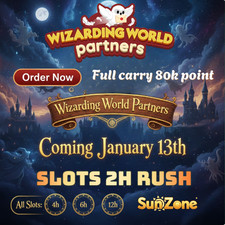 Wizarding World Partners Event Monopoly Go Slots 2H-4H RUSH full 80k Point   
