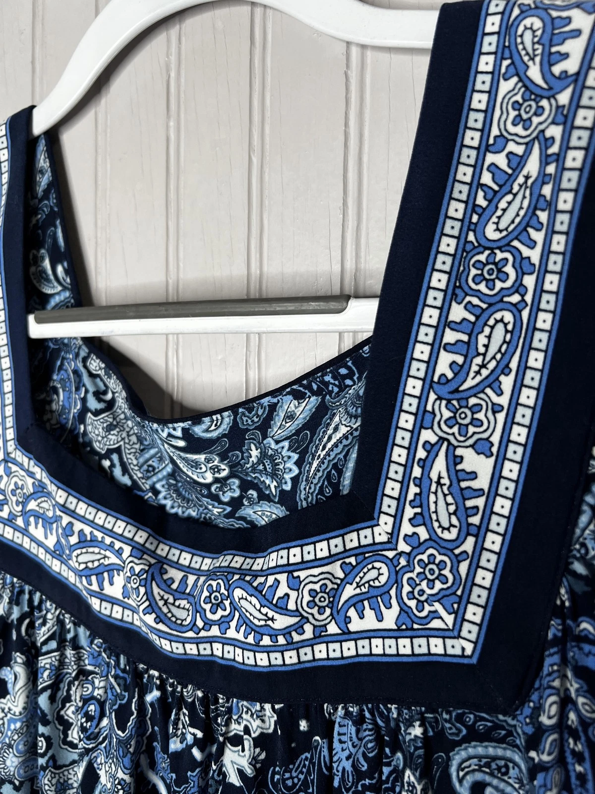 Abito Michael Kors donna grande paisley boho scollo quadrato manica 3 4 nuovo con etichette $135