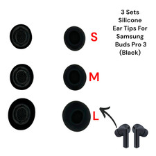 Silicone Replacement Ear Tips for Samsung Galaxy Buds 3 Pro SM-R630 Earbud Black