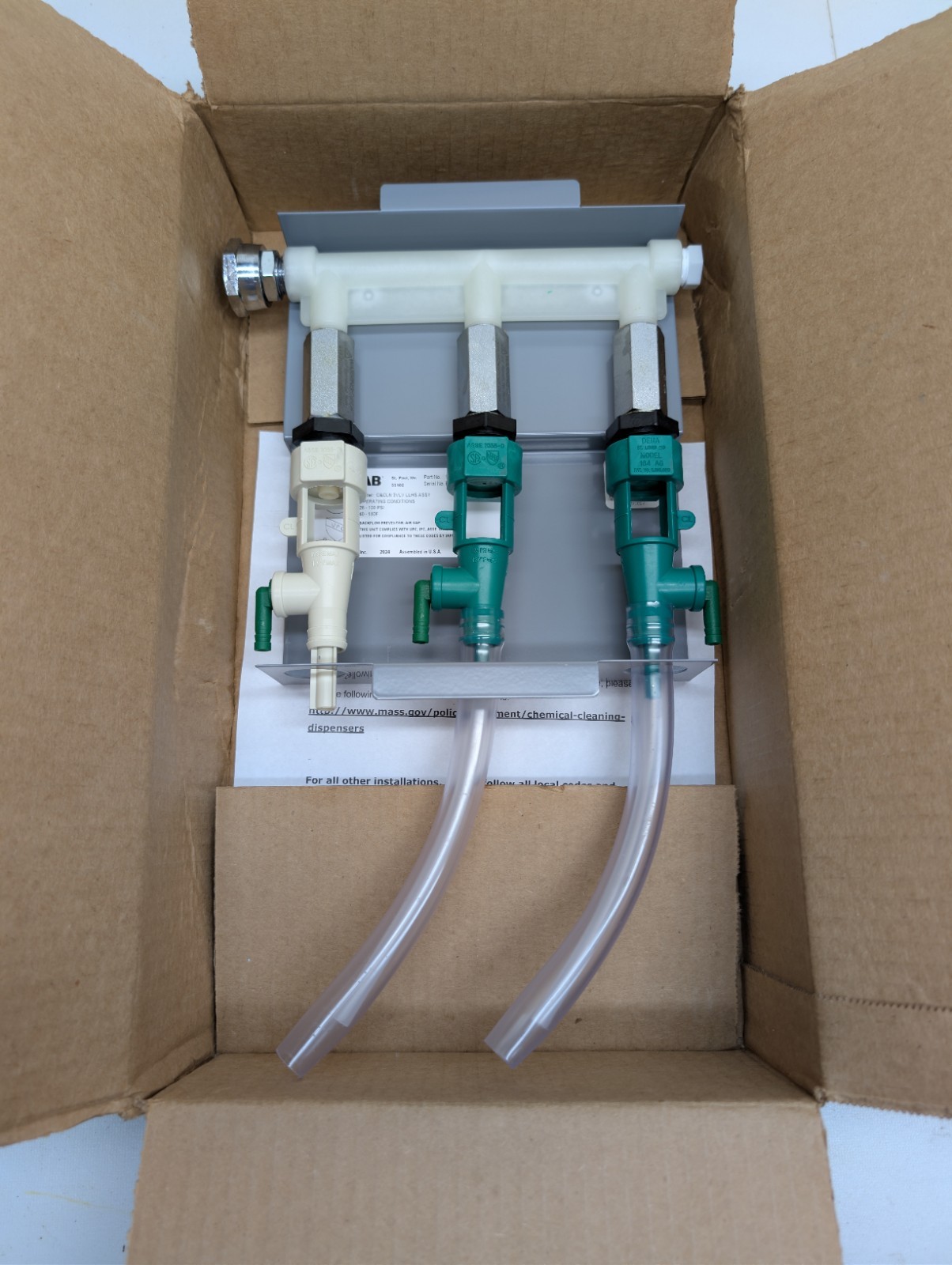Ecolab 3 Valve Dispenser Model #C&CLN 3VLV LLHS ASSY, Part #9221-1785