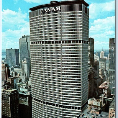 c1960s New York City, NY Pan Am Building Downtown American Airways Chrome A331