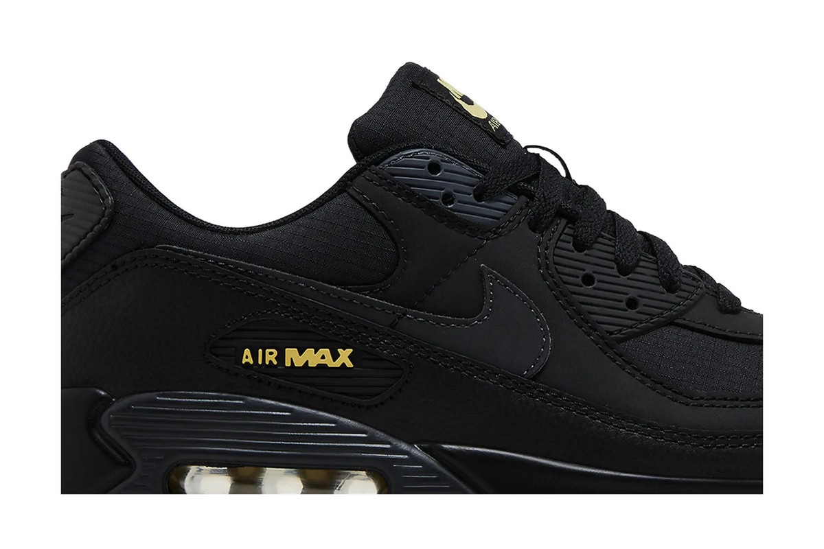 Size 9.5 - Nike Air Max 90 Black Buff Gold for sale online | eBay