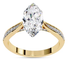 1.40 Ct Lab Grown Diamond Solitaire Stackable Wedding Engagement Ring 14K Gold