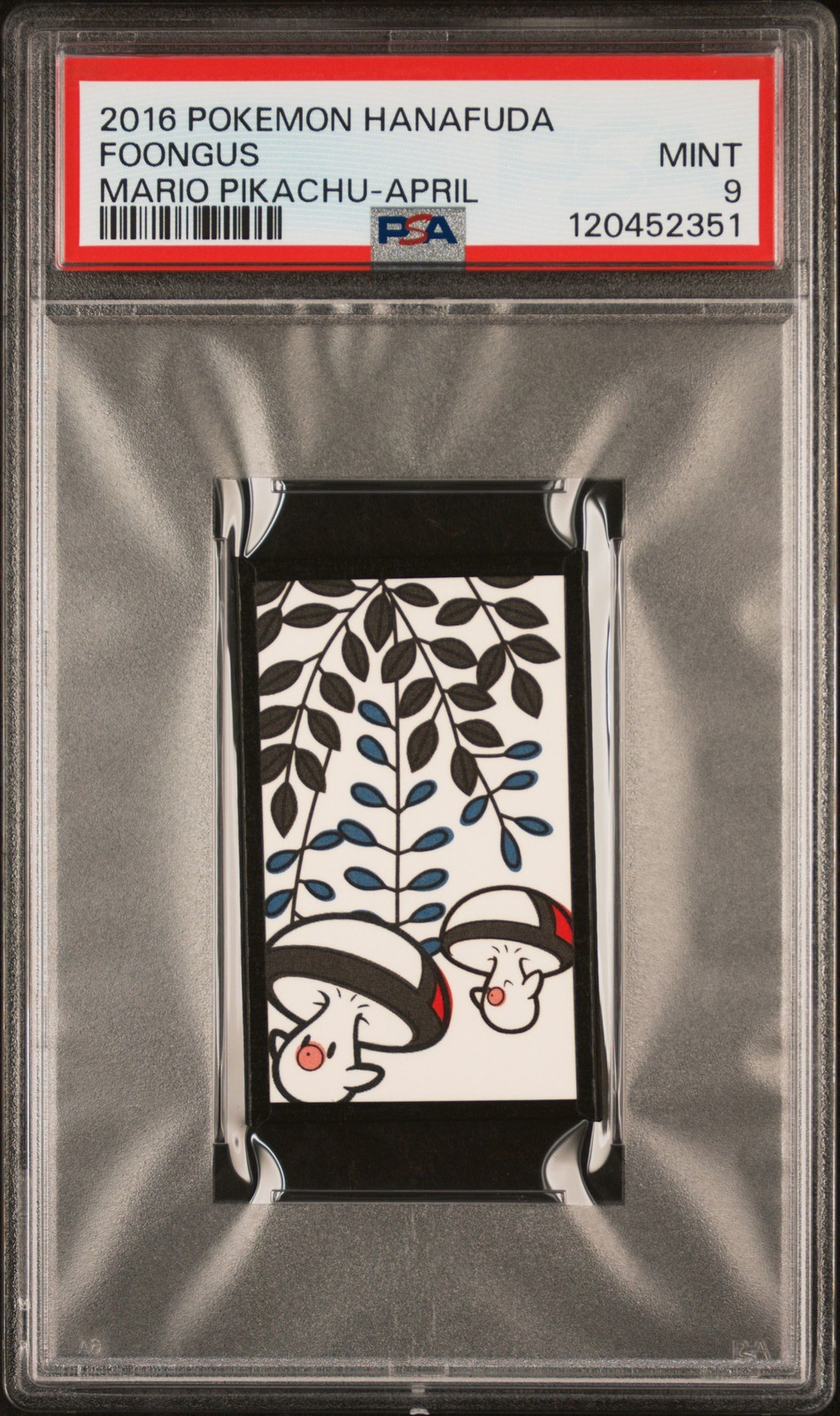 2016 POKEMON HANAFUDA MARIO PIKACHU APRIL FOONGUS PSA 9