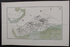 HADHRAMAUT REGION YEMEN ARABIA 1871 LE GLOBE UNUSUAL ANTIQUE LITHOGRAPHIC MAP