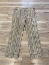 Pantalones de mezclilla Cyclone Girl para mujer a rayas de pierna ancha talla 14 marrón a rayas