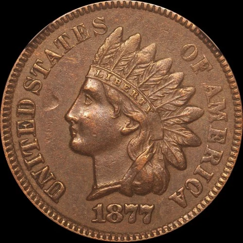 1877 1c Indian Head Cent NGC AU 55 Tough Key Date