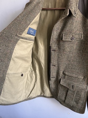 Polo Ralph Lauren Men's Tailored Jacket Tweed Brown Suede Trims Size 38R - Picture 11 of 13