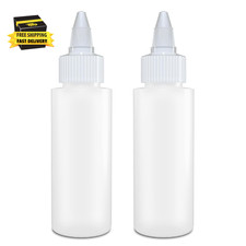 Twist Top Applicator Bottles, Squeeze 2 OZ Empty Plastic Bottles, Refillable, Op