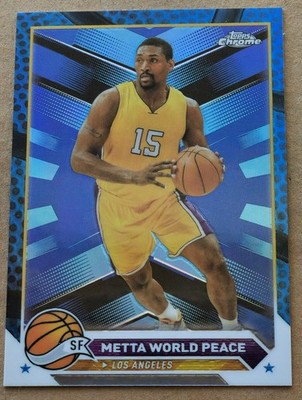 METTA WORLD PEACE 2023-24 Topps Chrome Blue Basketball #13 Los Angeles Lakers