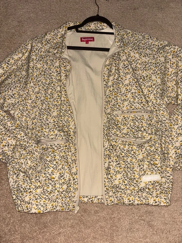 Veste utilitaire Supreme Raglan fleurie taille L jaune vert SS23