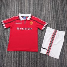 Manchester United 1998-1999 Home Kids Jersey   Retro Football Shirt