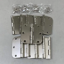 DESIGN HOUSE (10 Pack) Radius Satin Nickel Door Hinge 3 1/2", 5/8" Radius Corner