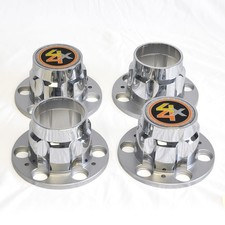 Set Of 4 4x4 Logo Style Center Caps For 87-91 Chevy Blazer - Chrome Silverblack