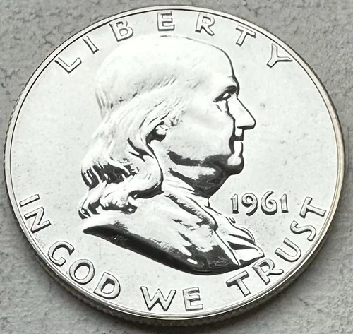 1961 Proof Franklin Half Dollar 90% Silver-INV#8501