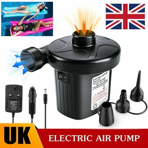240V/12VElectric Air Pump Inflatables Bed Pool Air Mattress Inflator ...