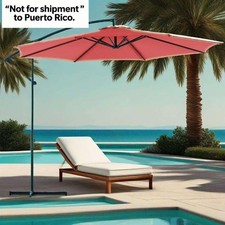 10FT Patio Umbrellas, 8 Ribs, UV Protection for Pool Garden Backyard Market, Red