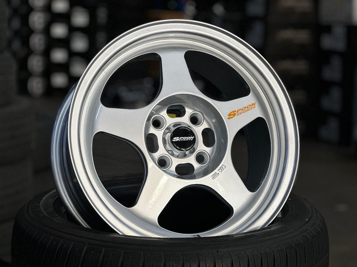New 15x7 ET35 XOX Spoon Grey Rim Honda Fit Jazz 4x100 (4 Wheel