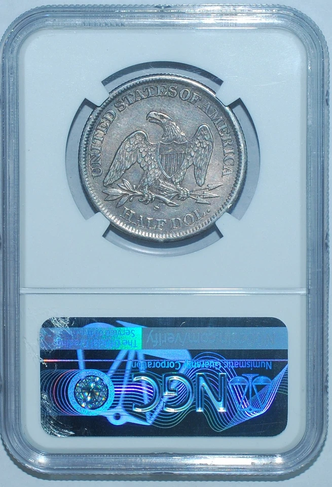 1863 S NGC AU55 Seated Liberty Half Dollar - Image 2 of 2