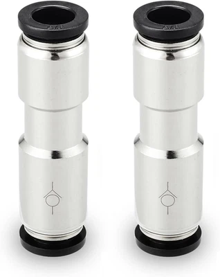 1/4" OD Check Valve Push to Connect One Way Inline Air Pneumatic Valves, Nickel - Picture 1 of 12