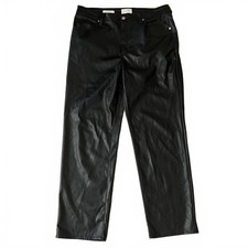 Universal Thread, 17R, Black, Faux Leather High-Rise 90s Straight Leg Pants