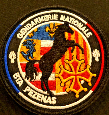FRENCH GENDARMERIE NATIONALE PEZENAS HOOK BACKED PATCH.