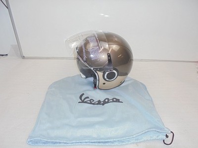 Vespa VJ Open Face Crash Helmet Brown / Beige New 605914M | eBay