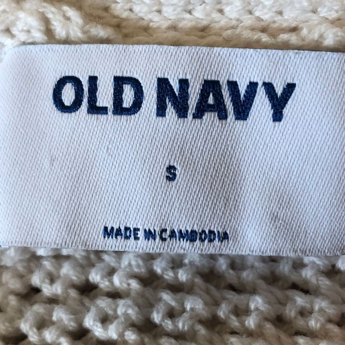 Old Navy cremefarbener offener Strickpullover mit V-Ausschnitt, Small - Bild 6 von 7