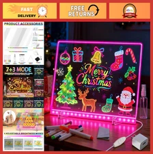 LED Drawing Board 14x10'' 3 Modes, 7 Colors, Light Up Dry Erase Tablet for Kids