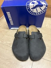 Birkenstock Men’s UK 9.5 EU 44 Boston BS Oiled Leather Sandals Clogs Black