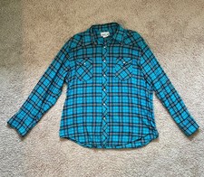 Wrangler Wrancher Western Shirt Mens XL Plaid Pearl Snap Cowboy Long Sleeve