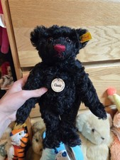 Classic Steiff Black Mohair Bear vintage 005992 NEW WITH TAGS Mint Condition