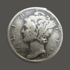 1938-D Mercury Dime 10C Silver Business Strike KM#140 0.9 Fine
