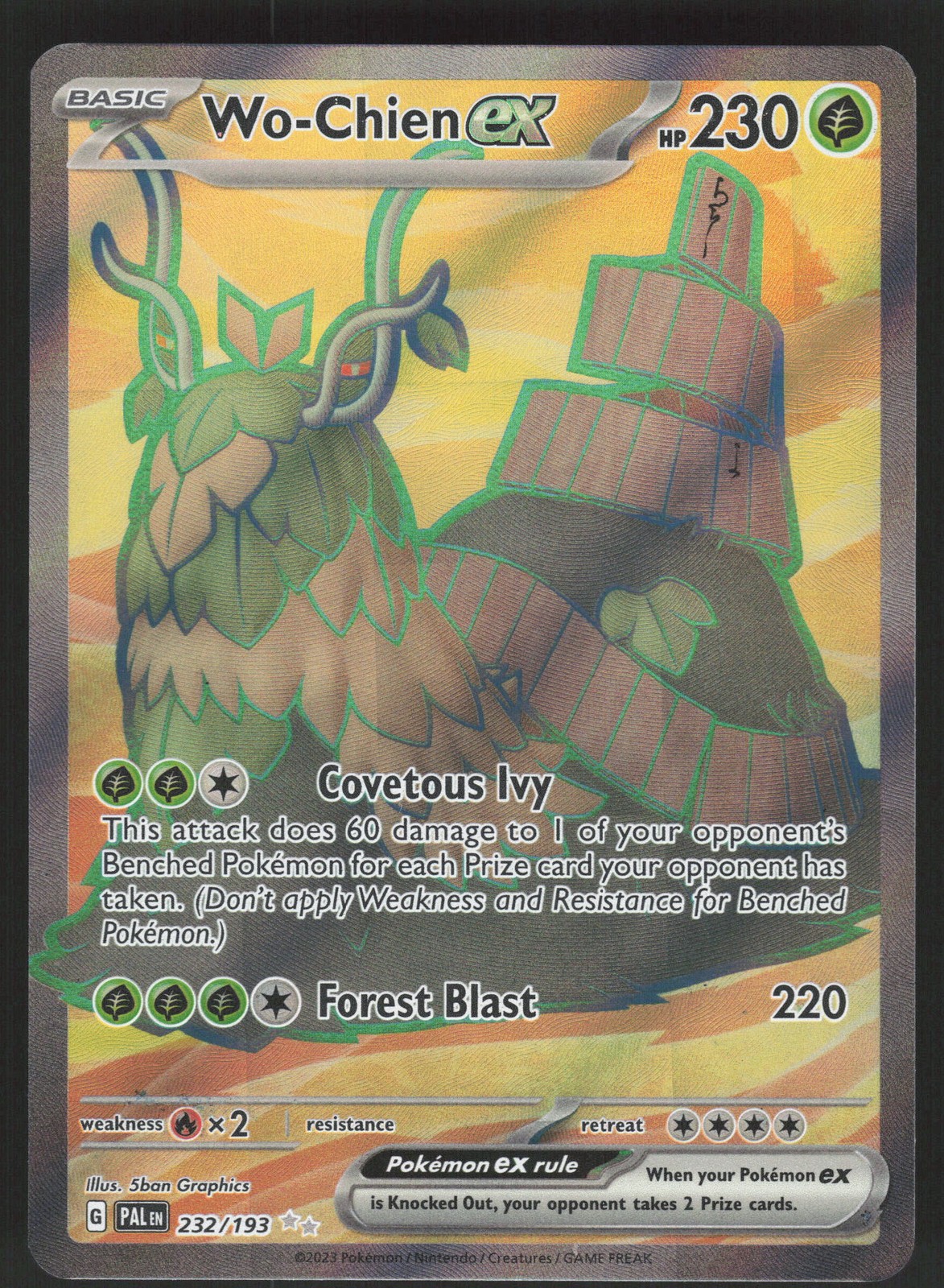 Wo-Chien ex 232/193 Ultra Rare Pokemon TCG SV02: Paldea Evolved NM