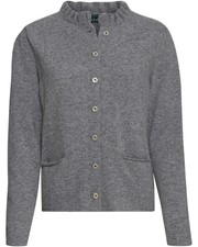 Luis Steindl Strickjacke mit Rüschenkragen Kragenlos Strickjacken Damen NEU