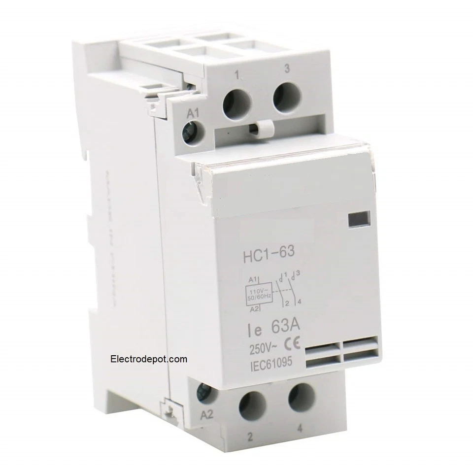 2 Pole Contactor 220V Coil, N/O 30A, 50A, 40A HVAC, Auxiliary Contact DIN Rail - Image 3 of 4
